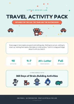 Cover of the Travel Activity Pack